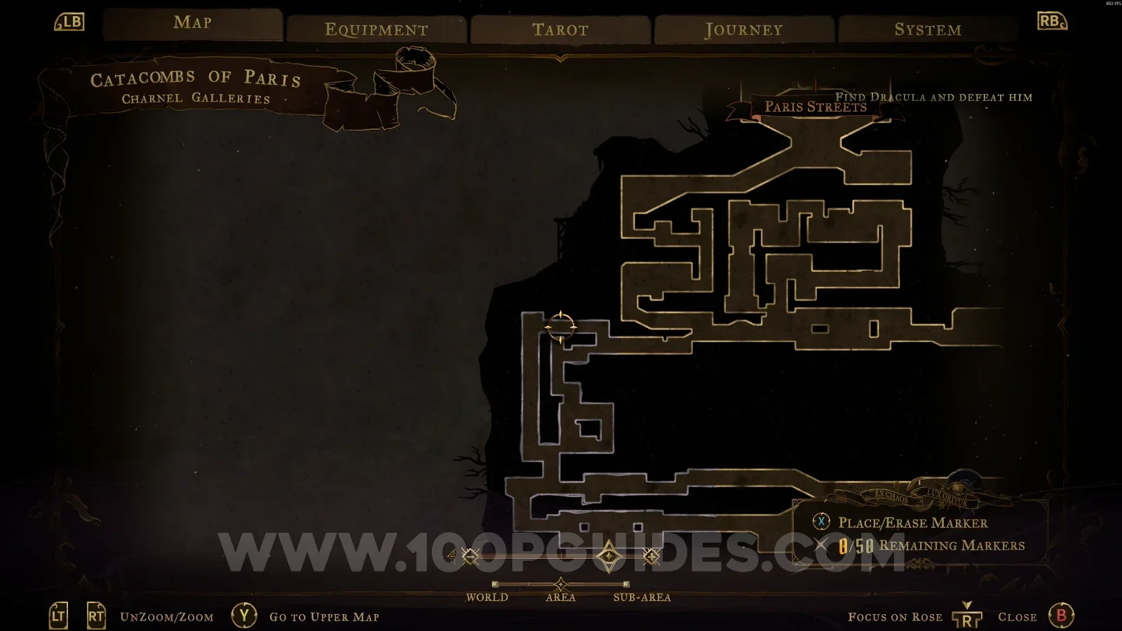 Castlevania Belmont's Curse Catacombs Of Paris: Charnel Galleries, location of the Death Mark clue