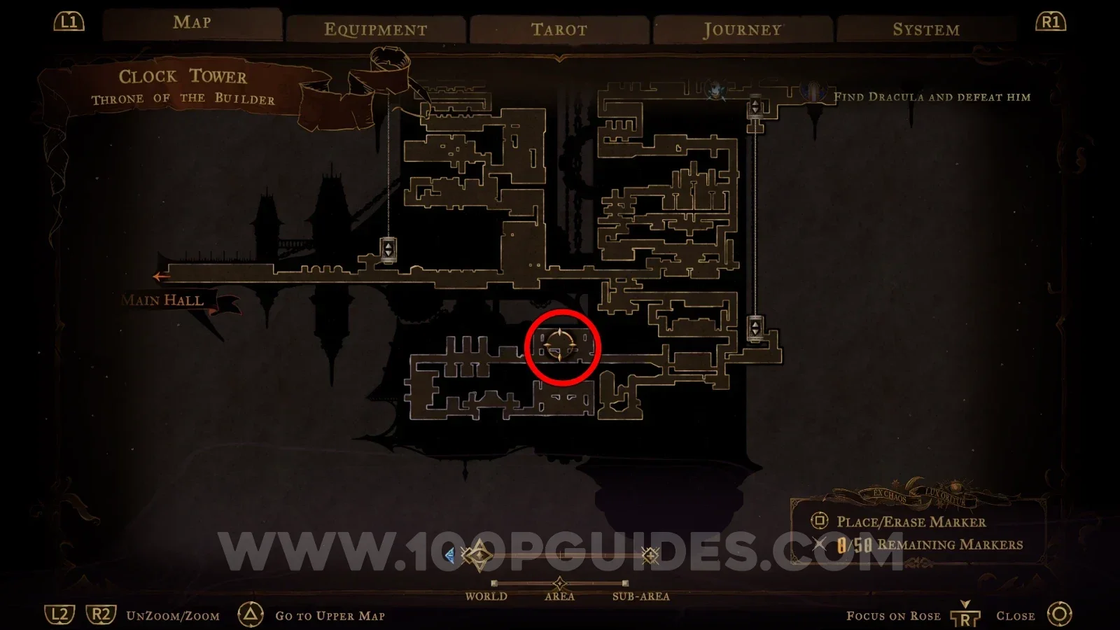 Castlevania: Belmont's Curse Clock Tower region: the southeast area where The Builder boss is found