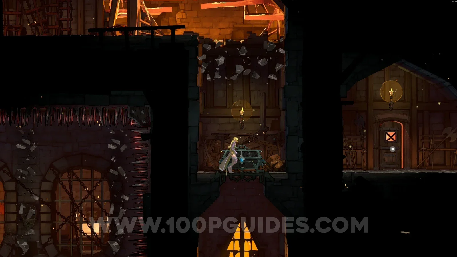 Castlevania Belmonts Curse Prison Tower: chest with Relic #6 Obsidian Fang on the left side of the room
