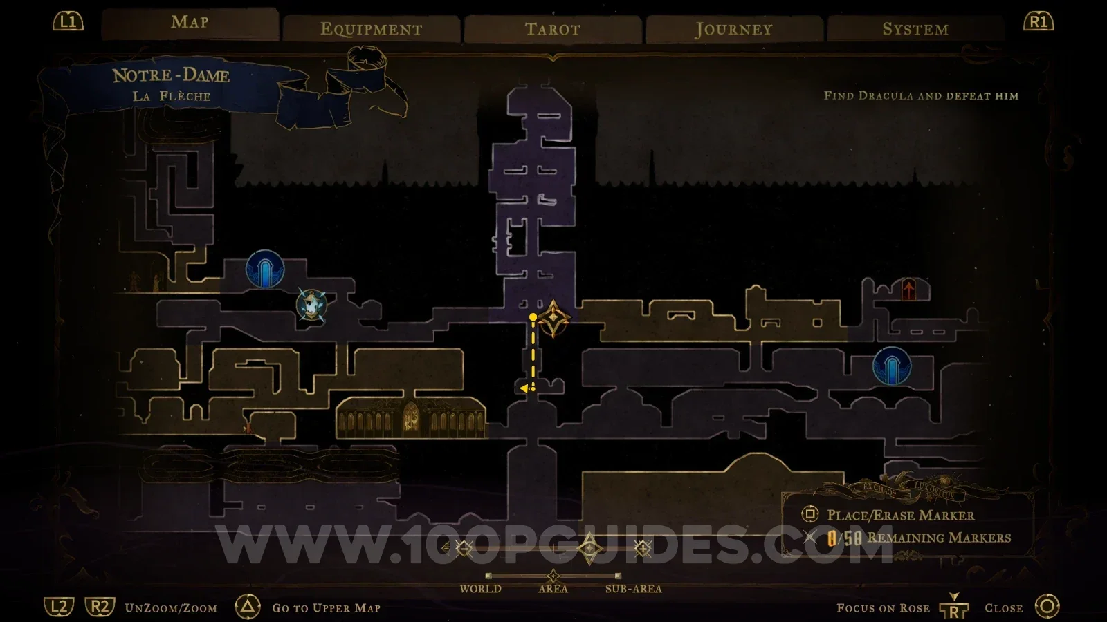Castlevania Belmonts Curse Transept: dropping down from La Flèche toward the Witch's Brew relic