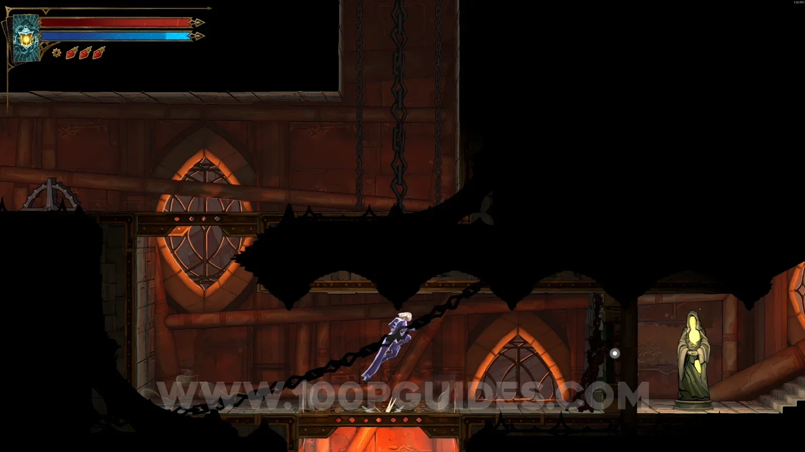 Castlevania Belmont's Curse Eastern Access Shaft: XP Statue #6 next to the door below the broken floor
