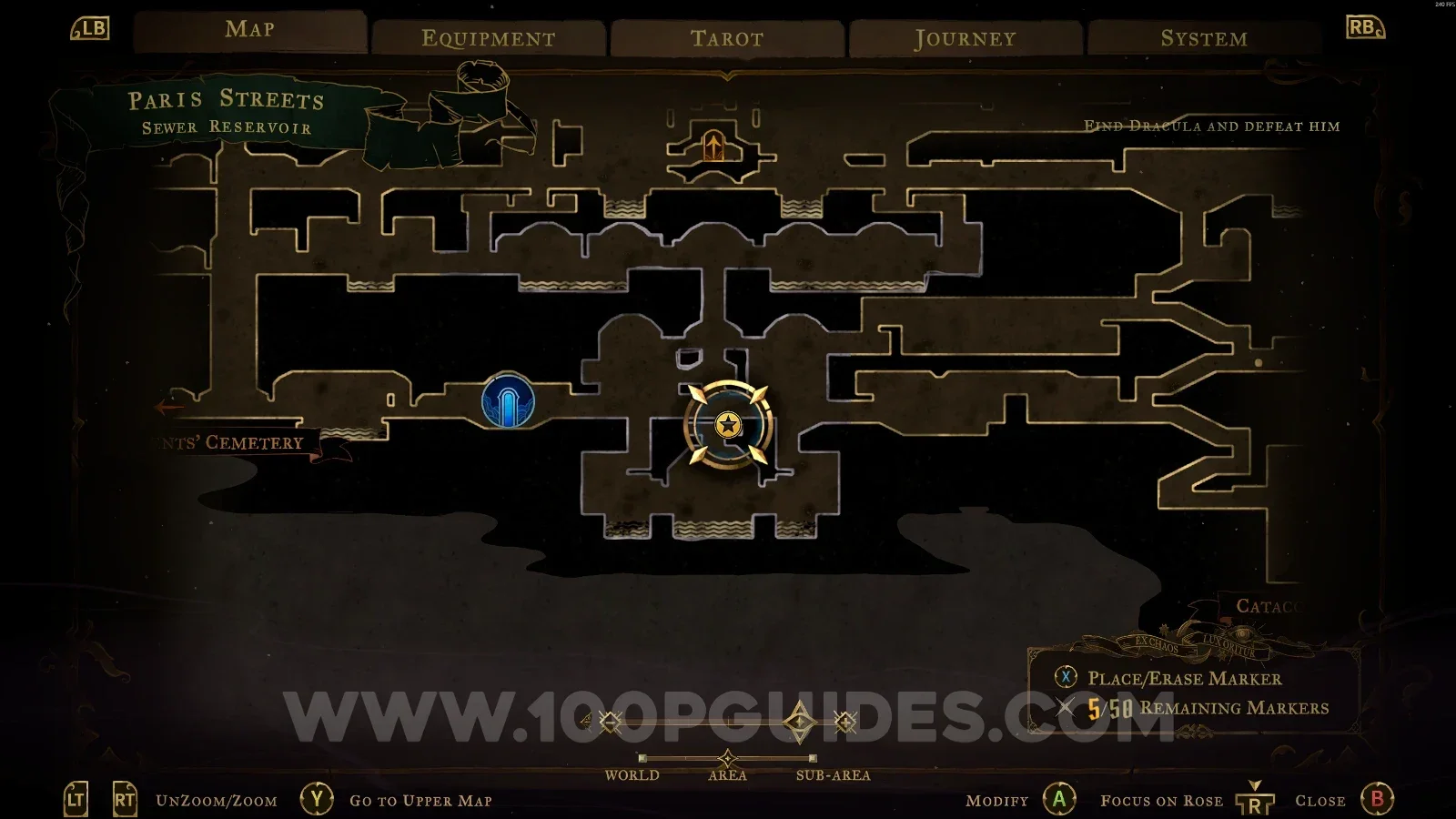 Castlevania Belmonts Curse Sewer Reservoir: map marking the area of Red Book #3