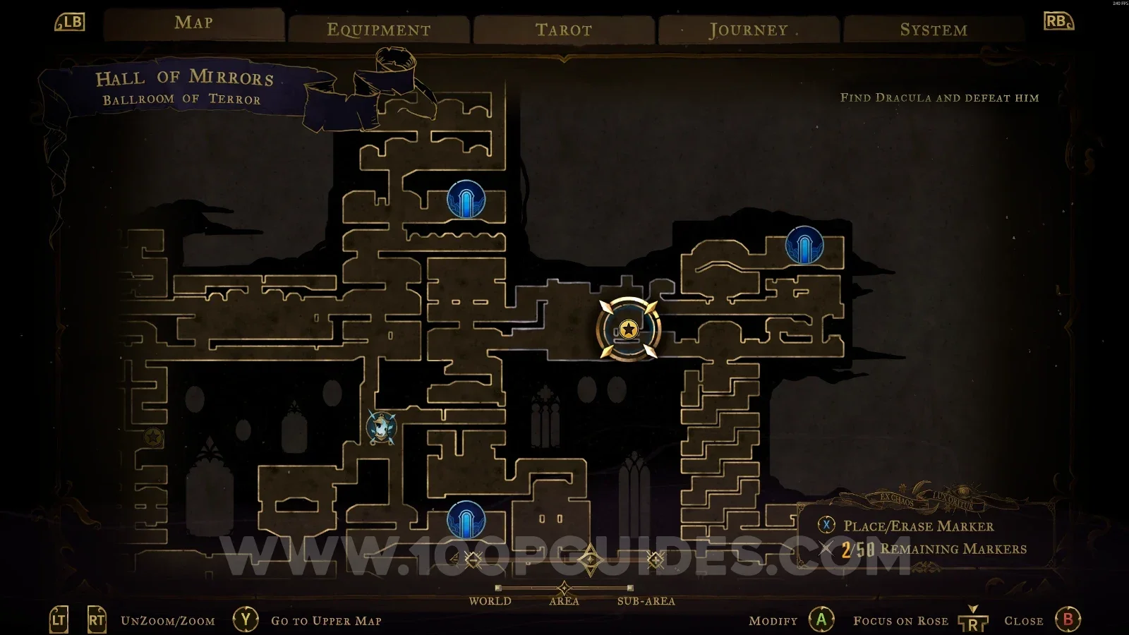 Castlevania Belmonts Curse Ballroom Of Terror: map marking the area of Red Book #9