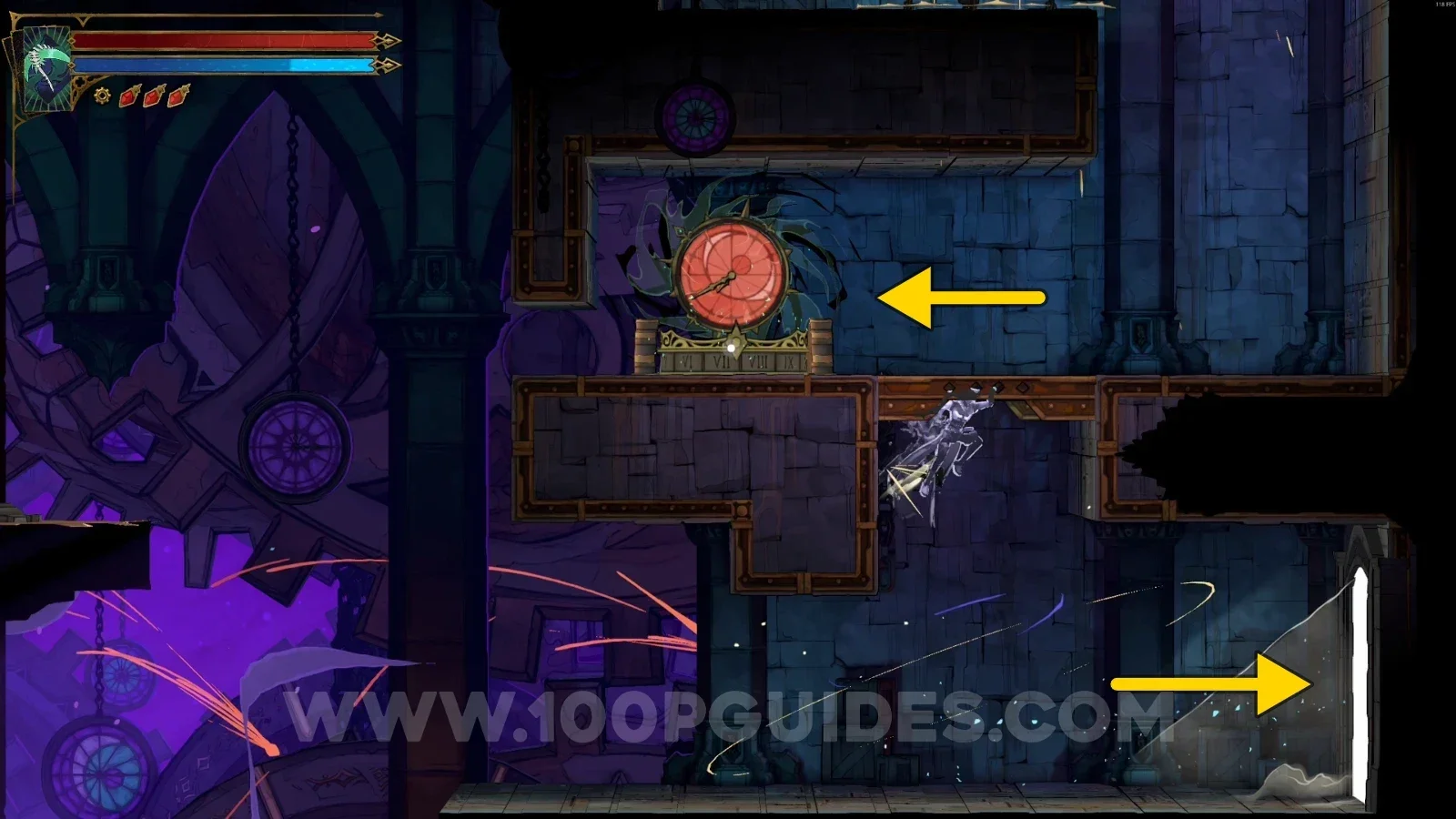 Castlevania Belmont's Curse Eastern Summit: going down the platforms and around the saws