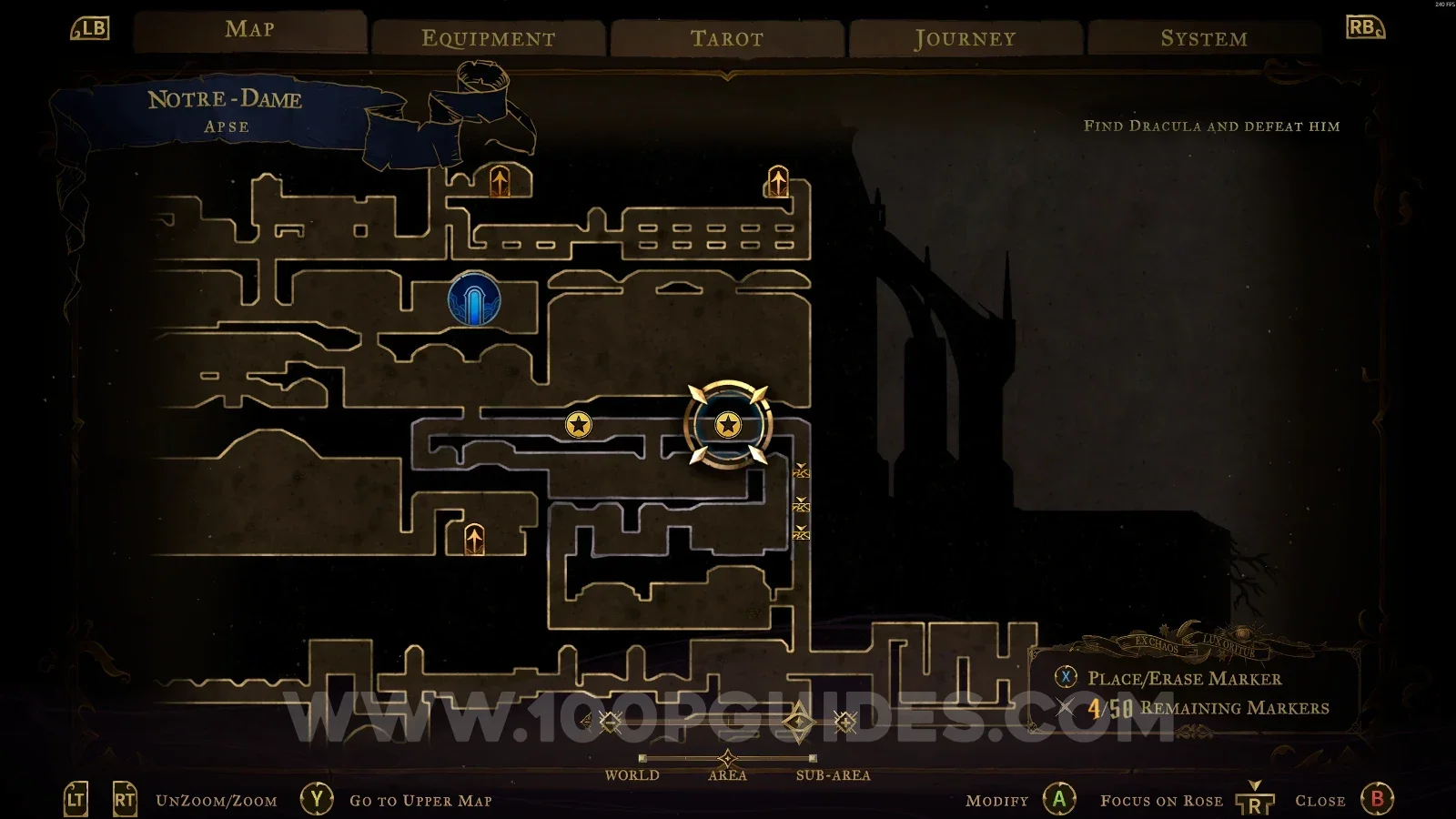 Castlevania Belmonts Curse Apse map marking the area of XP Statues #112 and #113