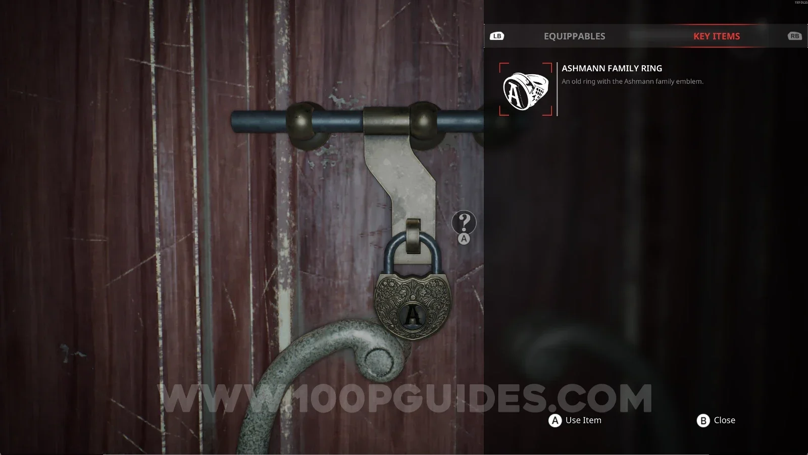 Remothered: Red Nuns Legacy: using the Ashmann Family Ring on the Reception Hall door