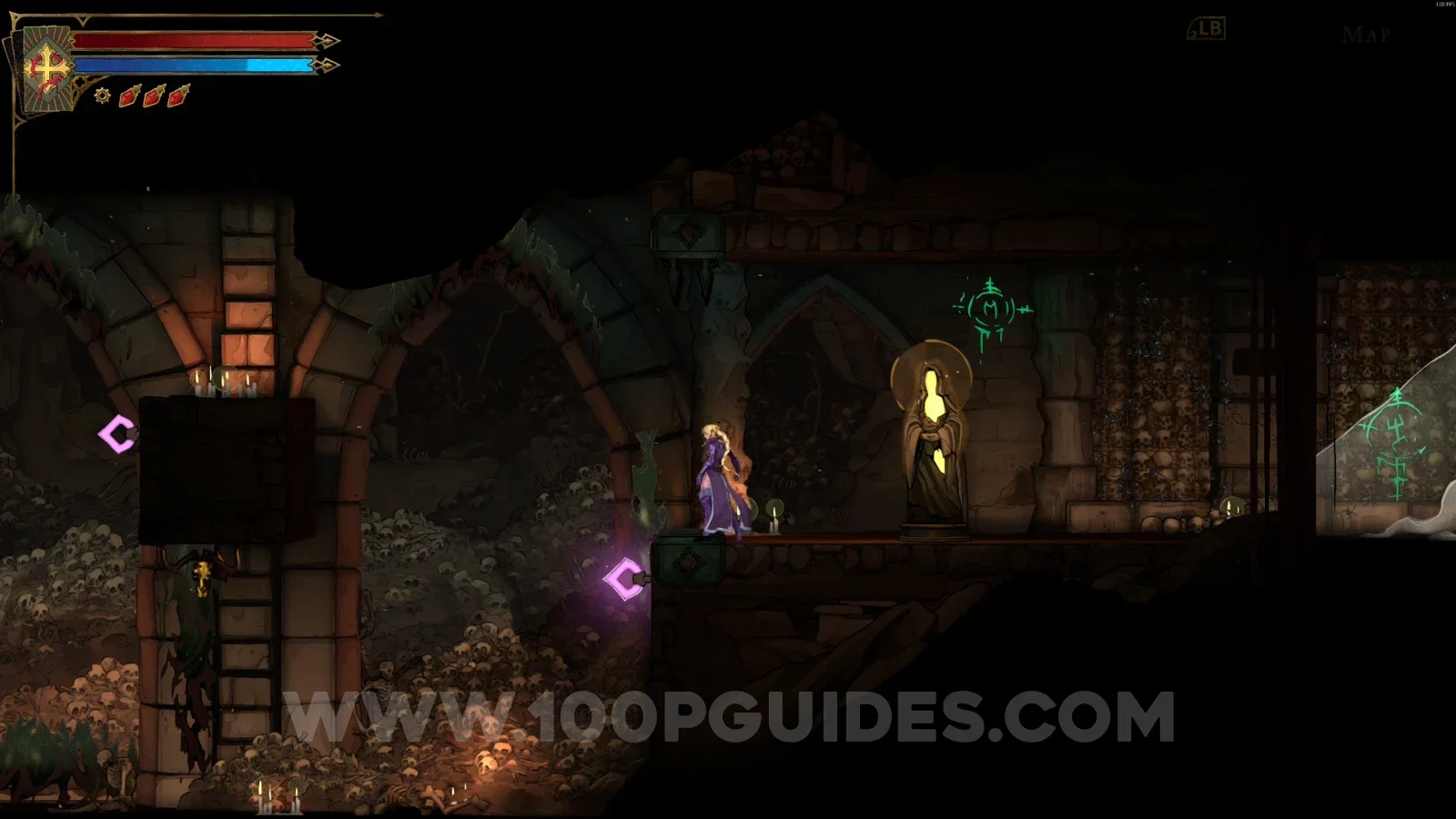 Castlevania Belmonts Curse Charnel Galleries: XP Statue #48 in the marked area