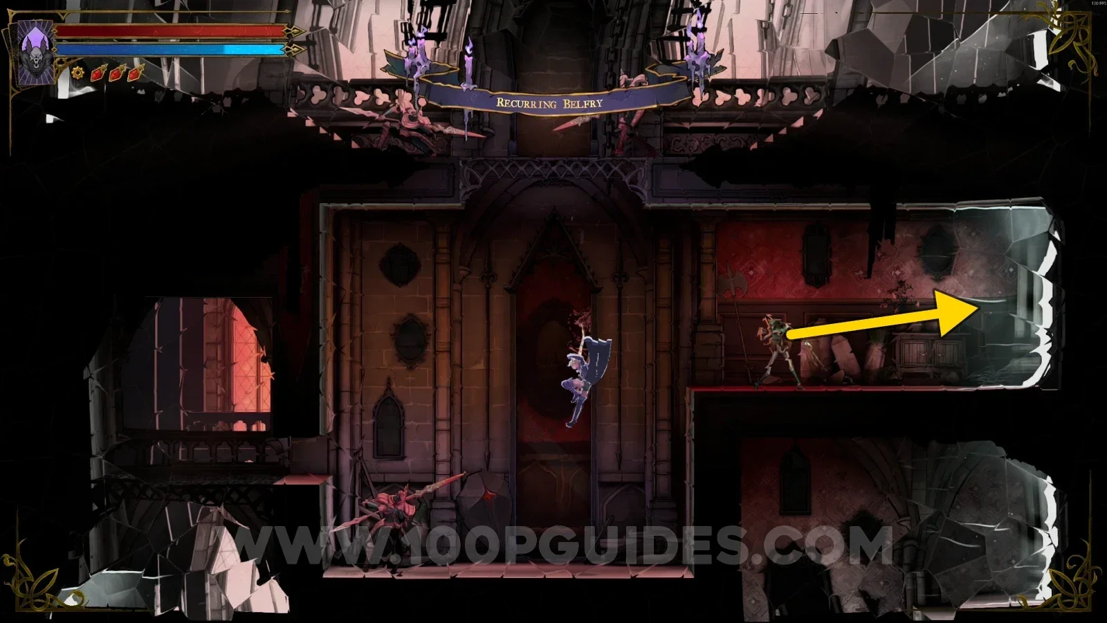 Castlevania Belmonts Curse Hall of Mirrors: going through the first portal on the right