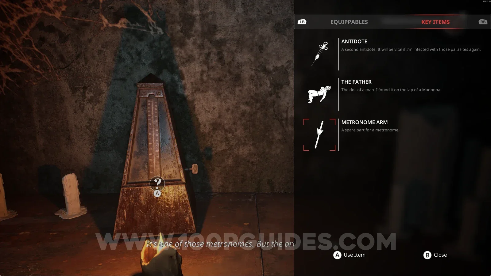 Remothered: Red Nuns Legacy: interacting with the Metronome to travel to another area