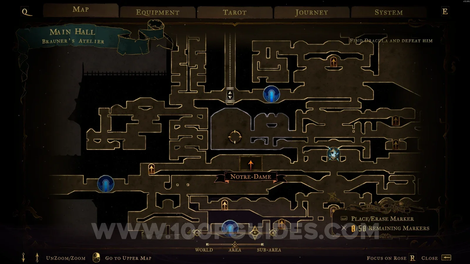 Castlevania Belmont's Curse Main Hall: Brauner's Atelier, location of the Brauner's Masterpiece clue