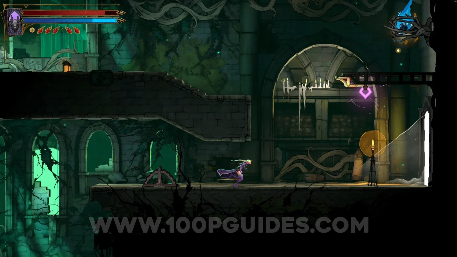 Castlevania Belmont's Curse Roman Baths: Wise Heart Fragment #3 in the upper part of the area