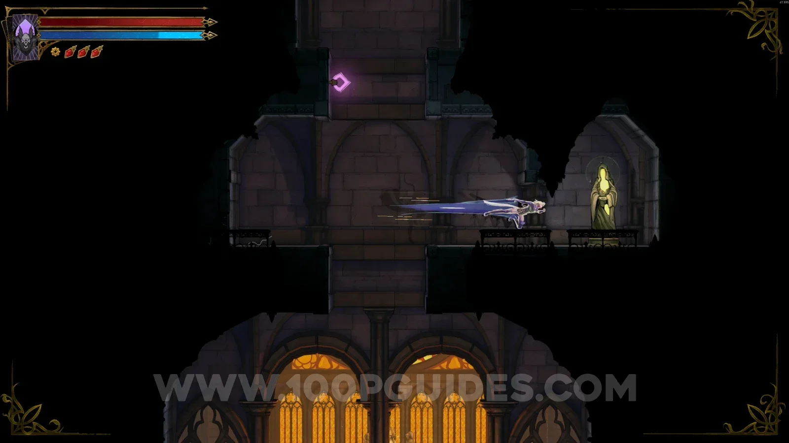 Castlevania Belmonts Curse Transept: XP Statue #119 in the marked area