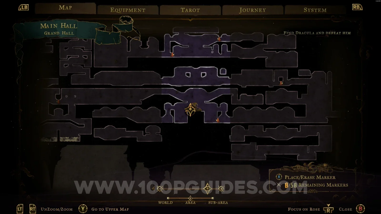 Castlevania Belmonts Curse Entrance Corridor: map location of the secret passage to Wise Heart Fragment #1