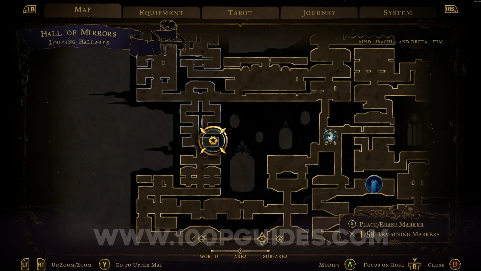 Castlevania Belmonts Curse Looping Hallways: Brave Heart Fragment #12 on the right side of the marked area