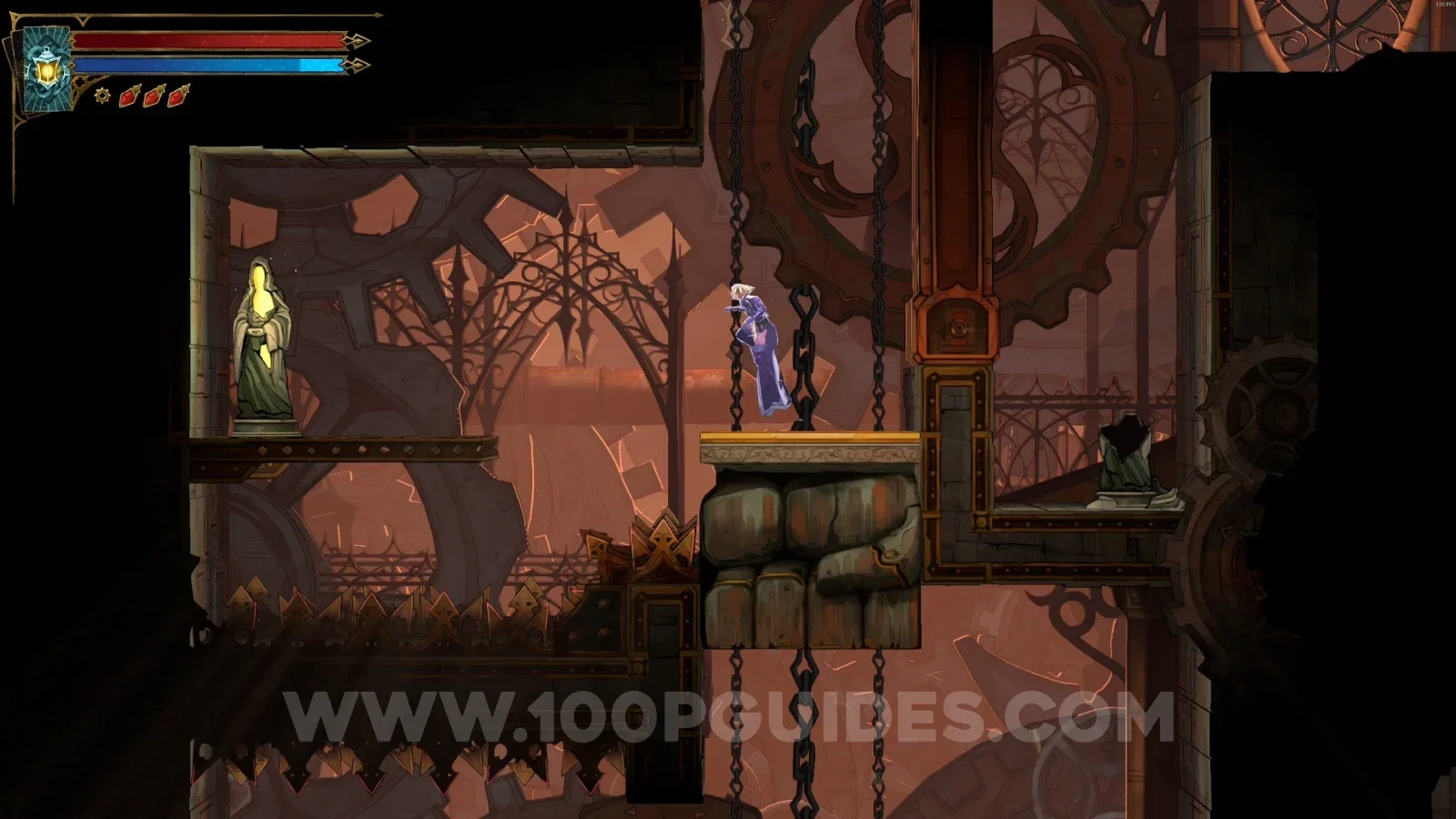 Castlevania Belmonts Curse Eastern Access Shaft: XP Statue #99 reached by jumping left from the block