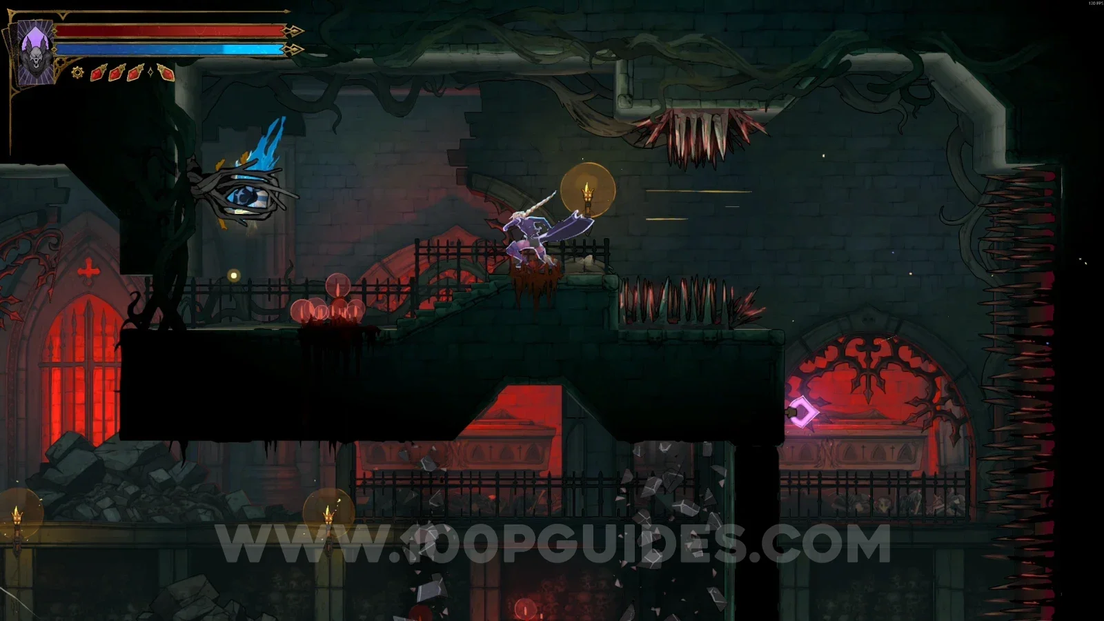 Castlevania Belmont's Curse Mausoleum Of The Kings: Wise Heart Fragment #2 in the marked area