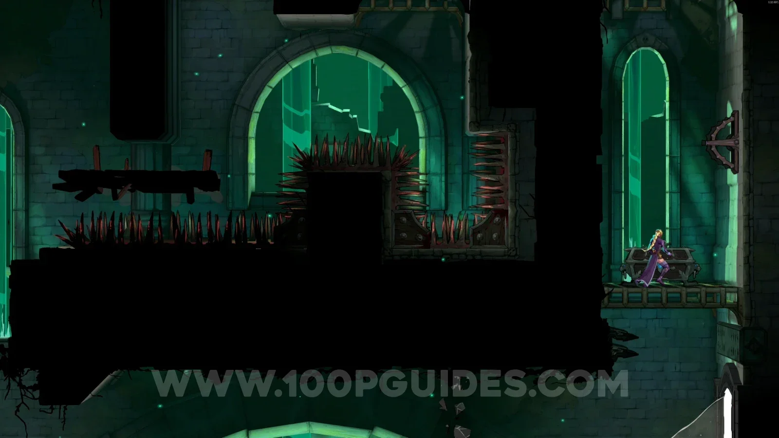 Castlevania Belmont's Curse Hot Springs: chest holding Relic #5 Pale Thorn in the next area
