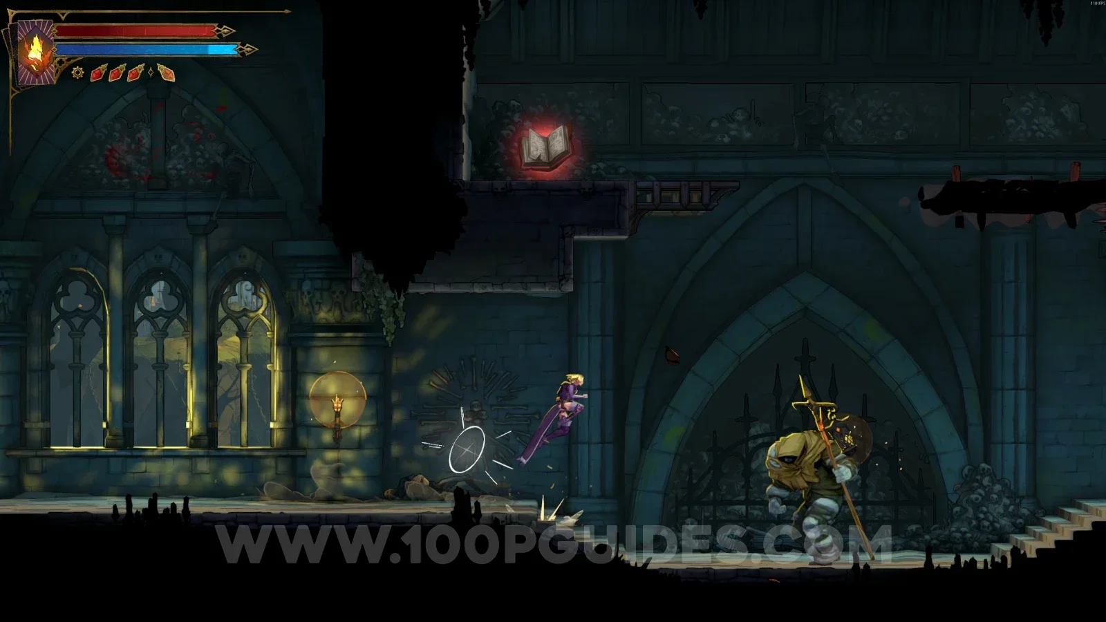 Castlevania Belmonts Curse Ossuary of the Innocents: Red Book #4 buff in the marked area