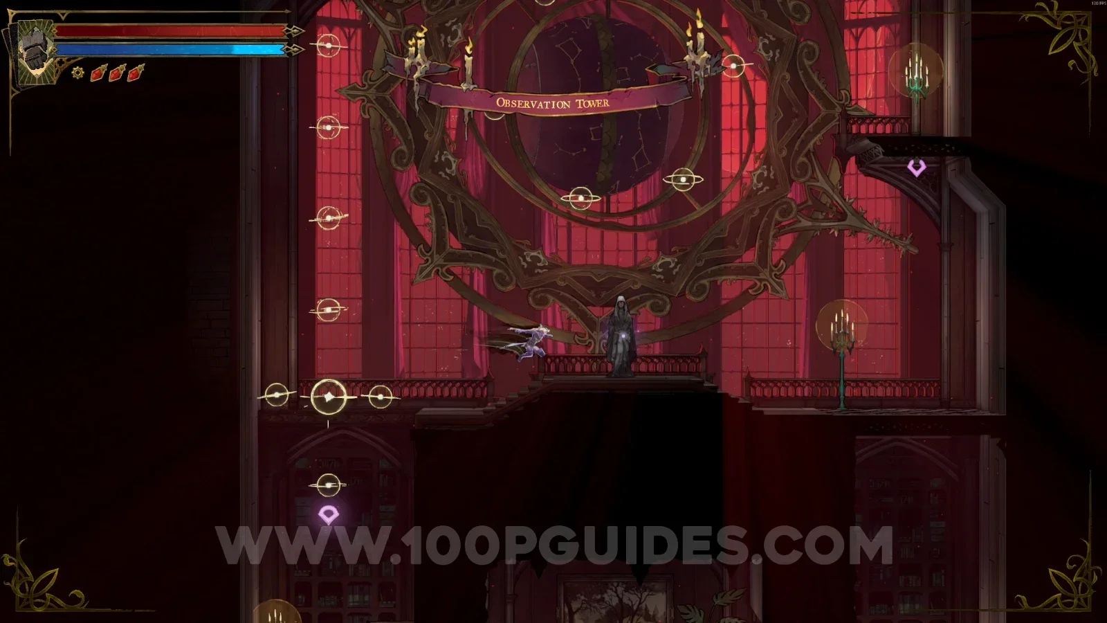 Castlevania Belmont's Curse Observation Tower: interacting with the statue to get The Occultist clue