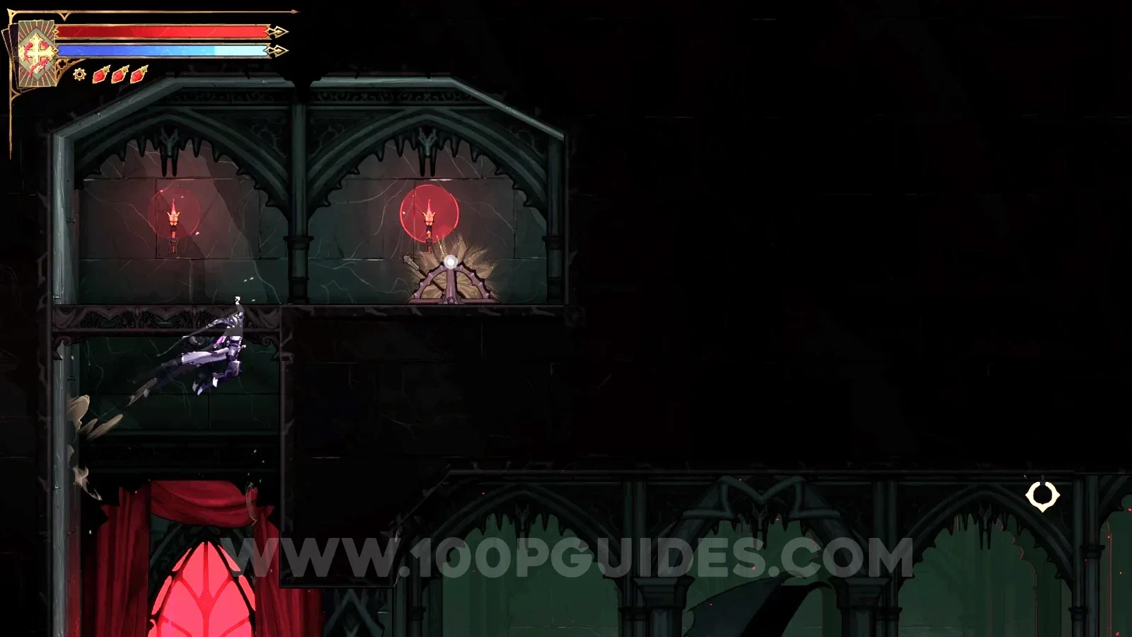 Castlevania: Belmont's Curse Master's Quarters: the hidden upper area with a relic and a fast travel point
