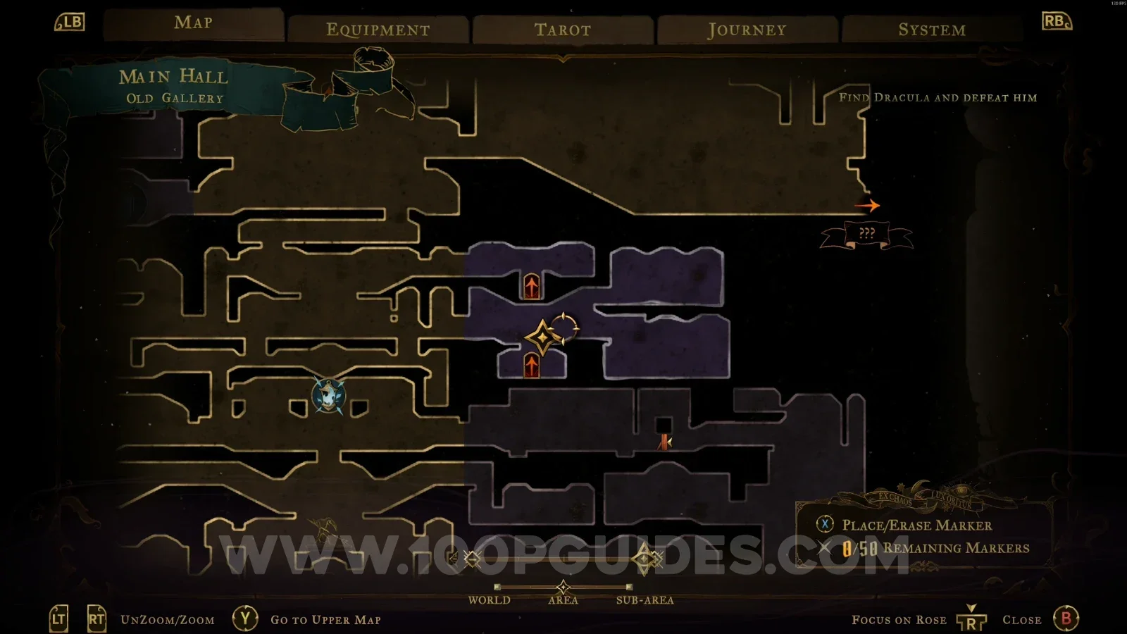 Castlevania Belmonts Curse Old Gallery: map location of Red Book #2