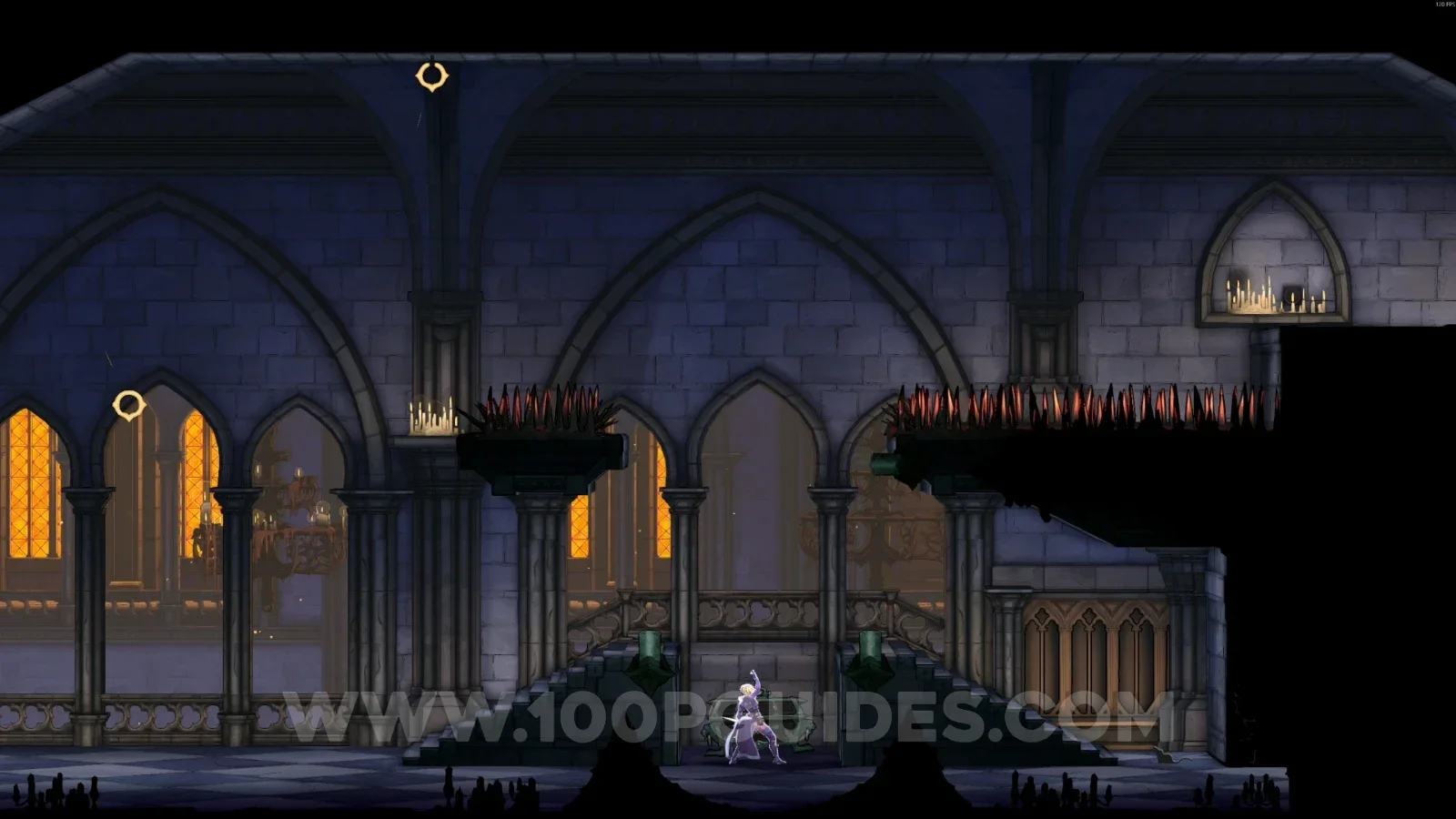 Castlevania Belmonts Curse East Gallery: hanging on the Arcane Whip to break the floor with the relic chest