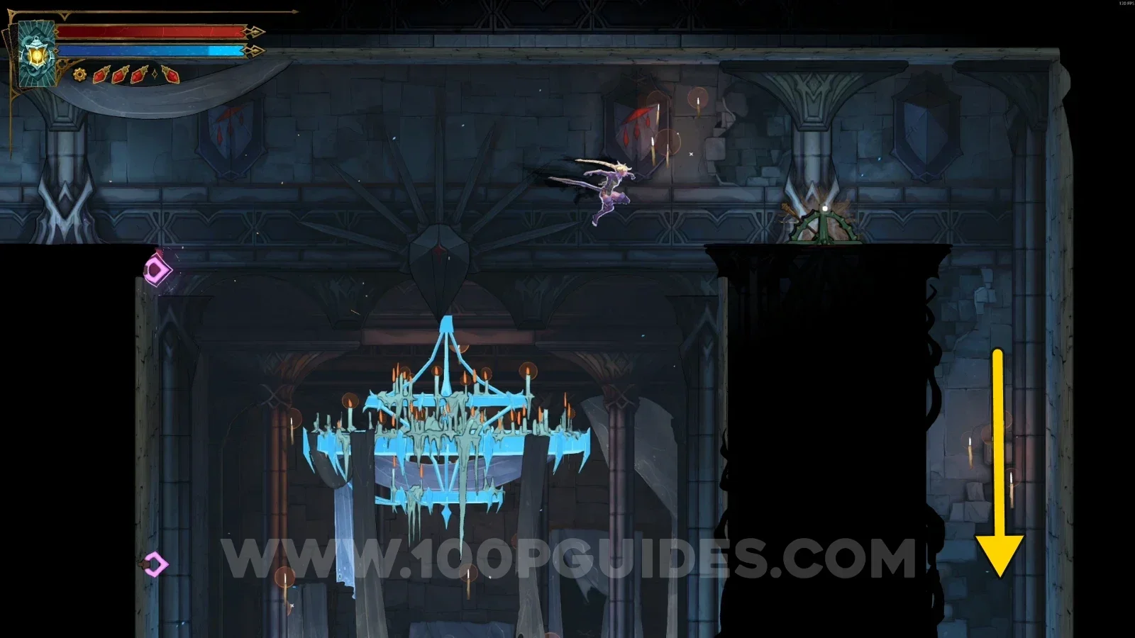 Castlevania Belmonts Curse Inner Courtyard: going down through the right corner after moving the pillars