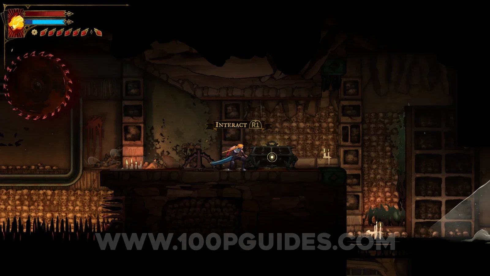 Castlevania Belmonts Curse Jaws Of Limbo: going around the area past the saws