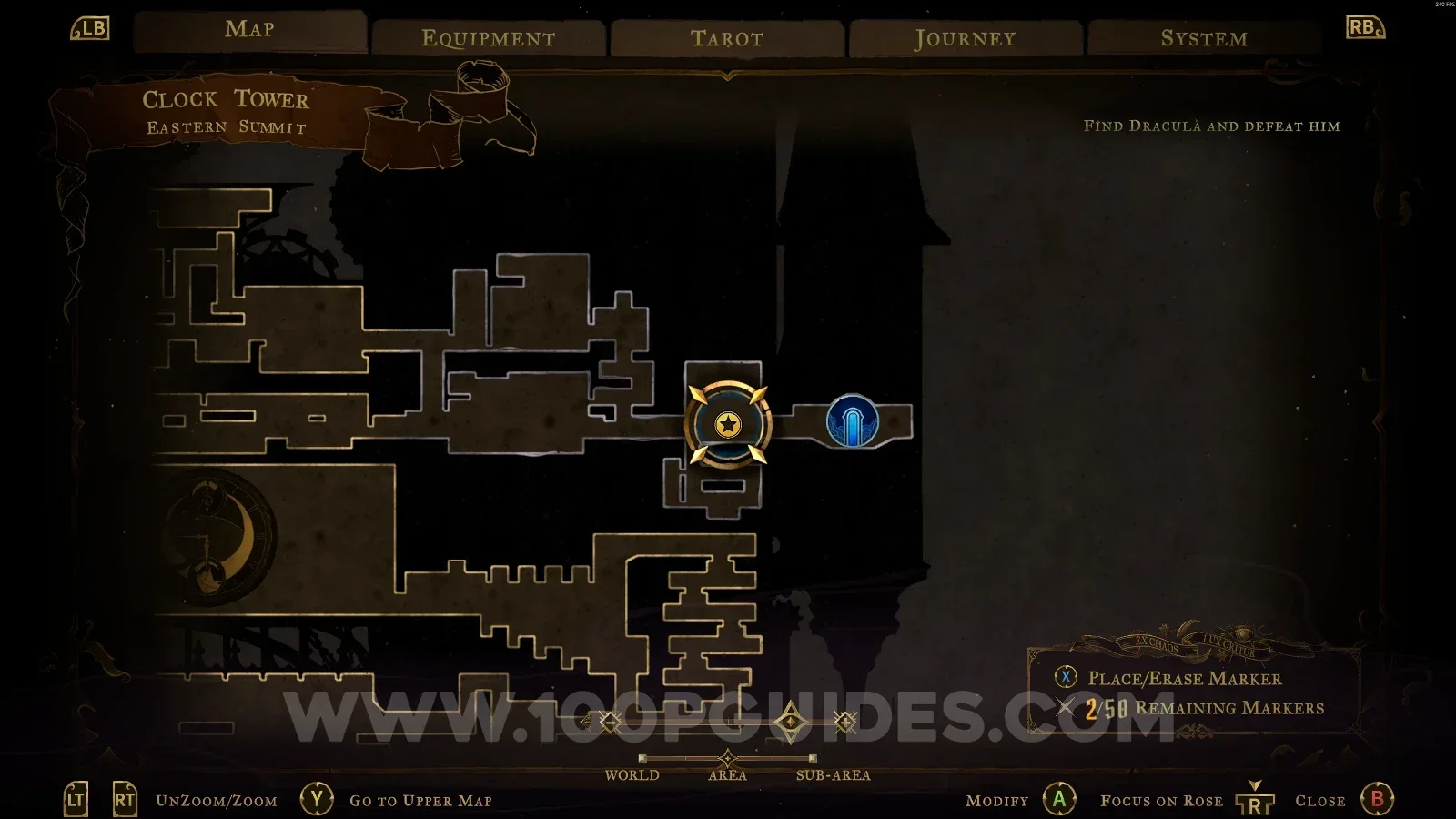 Castlevania Belmonts Curse Eastern Summit: XP Statue #107 in the marked area