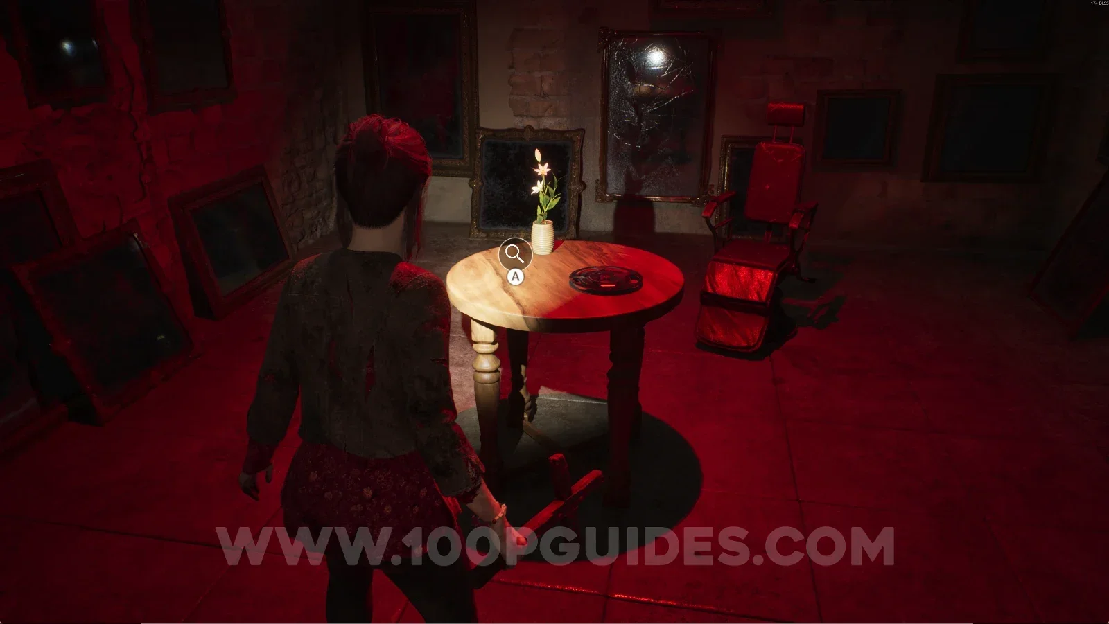 Remothered: Red Nuns Legacy Convent: the lily on the table next to Wyman's Plan