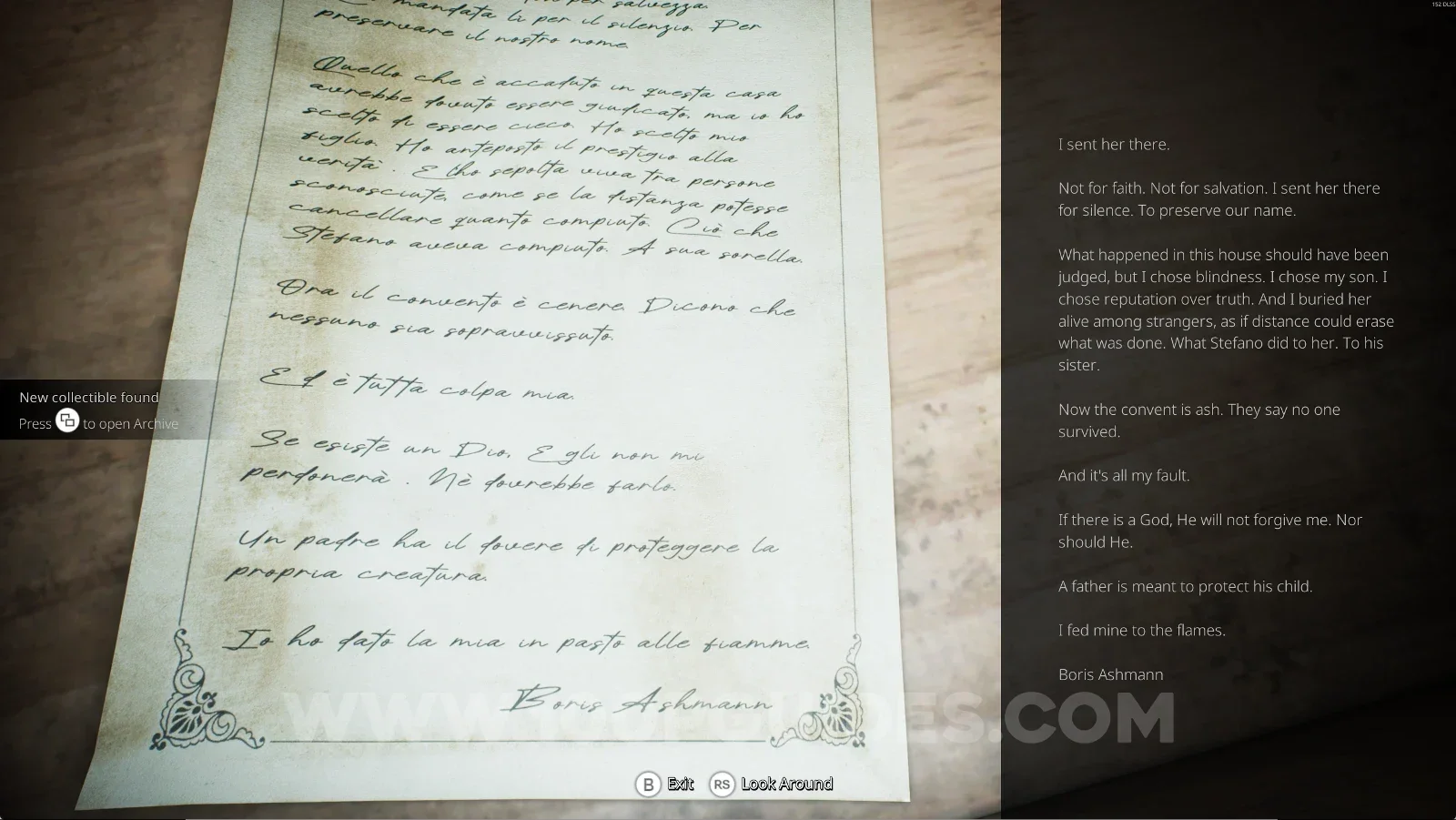 Remothered: Red Nuns Legacy: the cabinet with drawers right in front outside the door