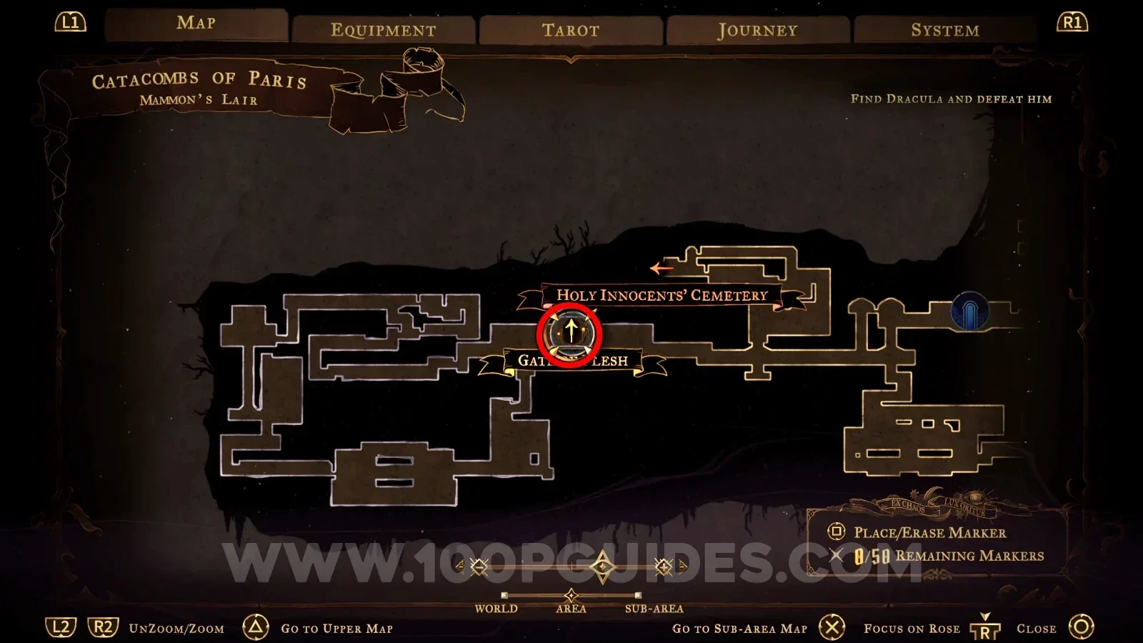 Castlevania: Belmont's Curse Catacombs: the Gate of Flesh on the left side, opened with all 3 eye relics
