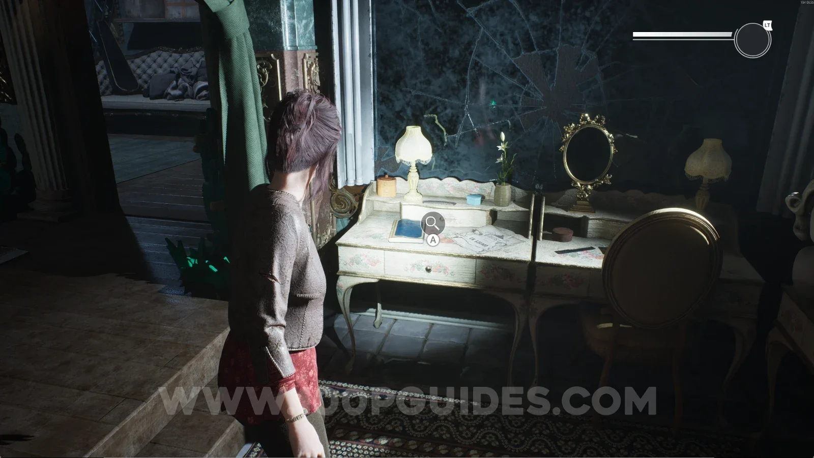 Remothered: Red Nuns Legacy Sala delle Meraviglie: the vanity with the blue book