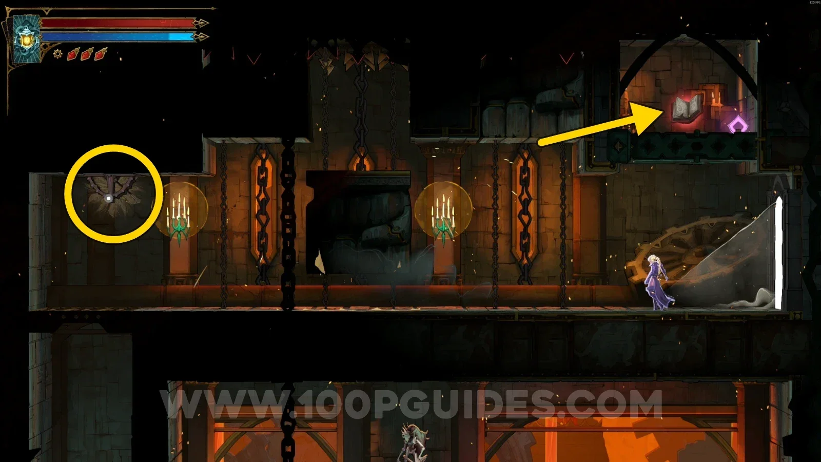 Castlevania Belmont's Curse Counterweight Chamber: Red Book #1 reached after pulling the lever