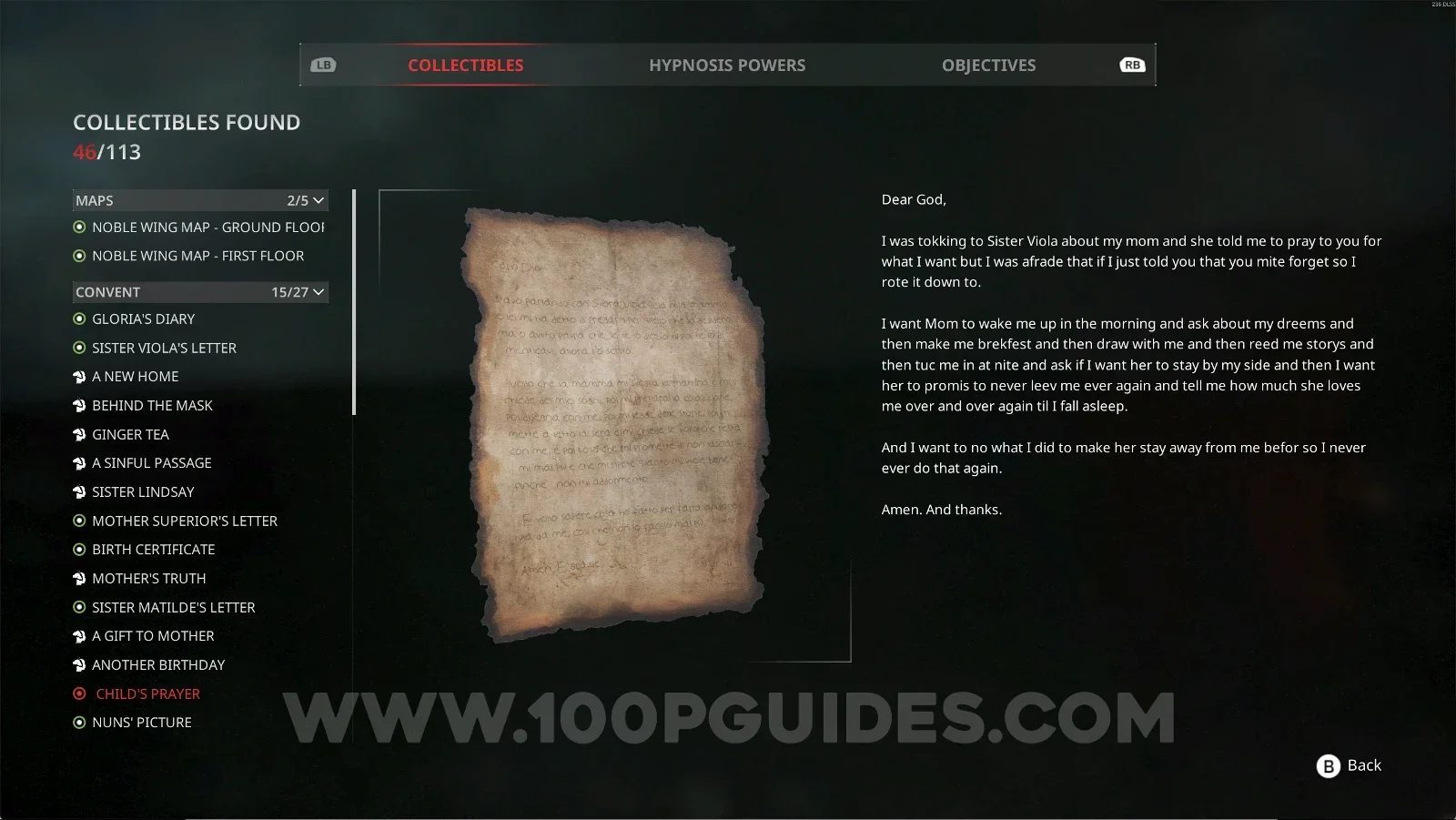 Remothered: Red Nuns Legacy Convent #15: Child's Prayer collectible