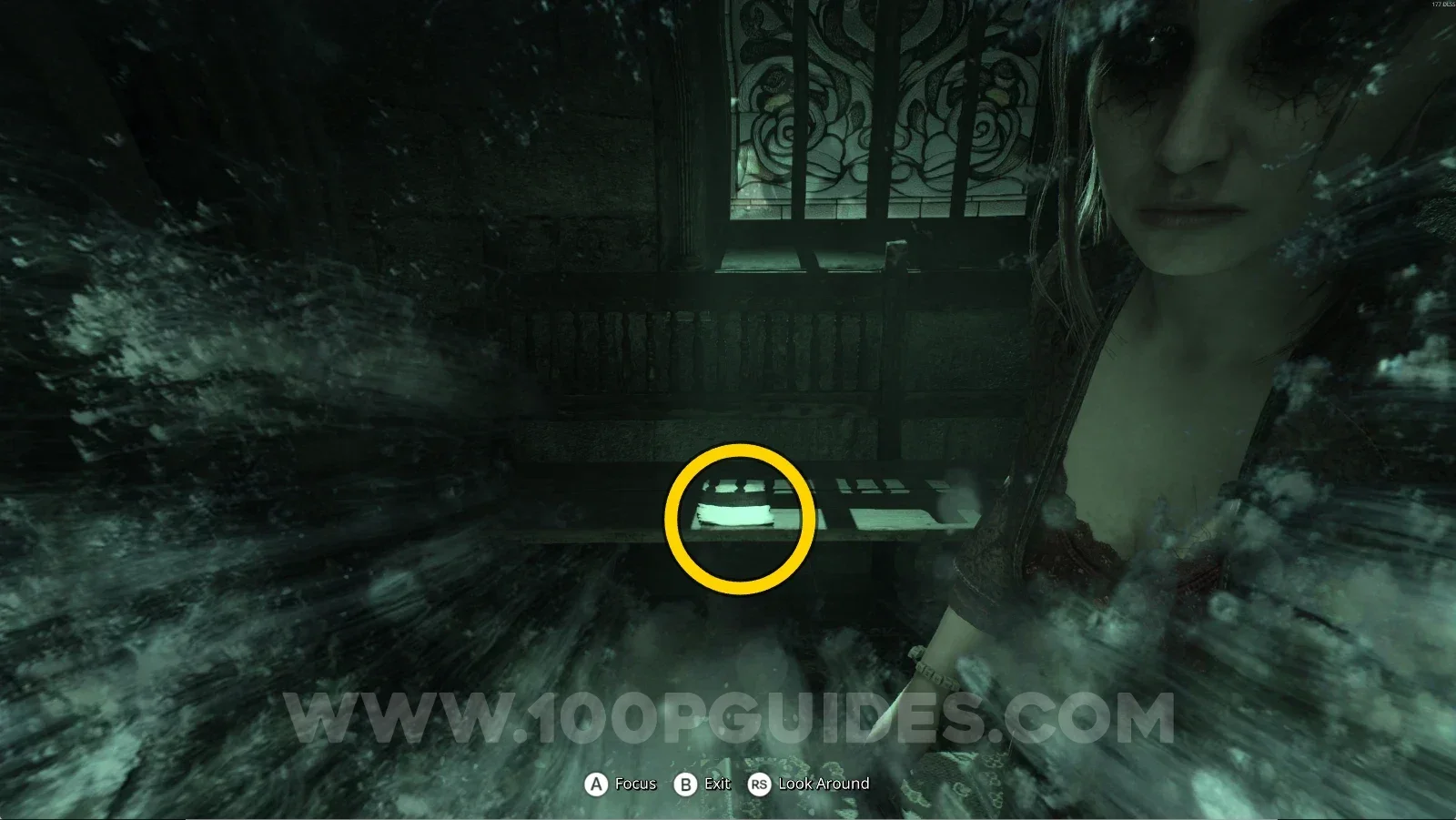 Remothered: Red Nuns Legacy Convent: revealing the letter on the bench on the left side