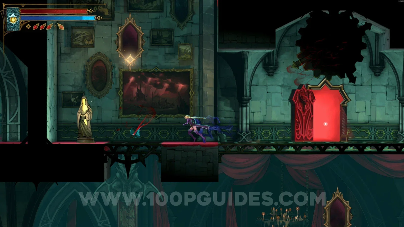 Castlevania Belmonts Curse Grand Hall: XP Statue #67 in the marked area