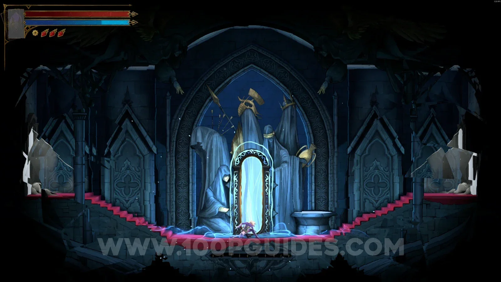 Castlevania Belmonts Curse Mirror Rooms: crouching in front of the mirror where Eleanor was