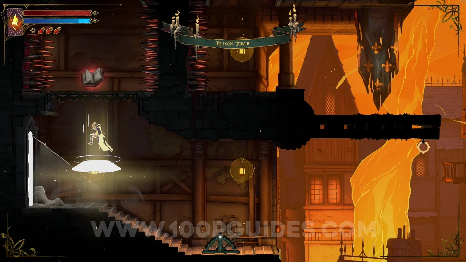 Castlevania Belmonts Curse Prison Tower: Red Book #2 in the upper part of the marked area