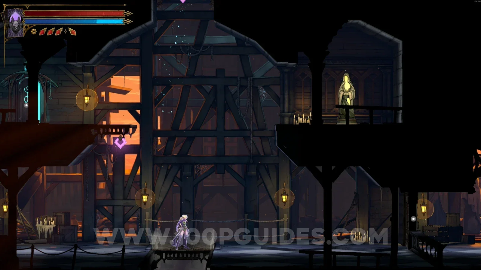 Castlevania Belmonts Curse West Triforium: XP Statue #120 in the marked area