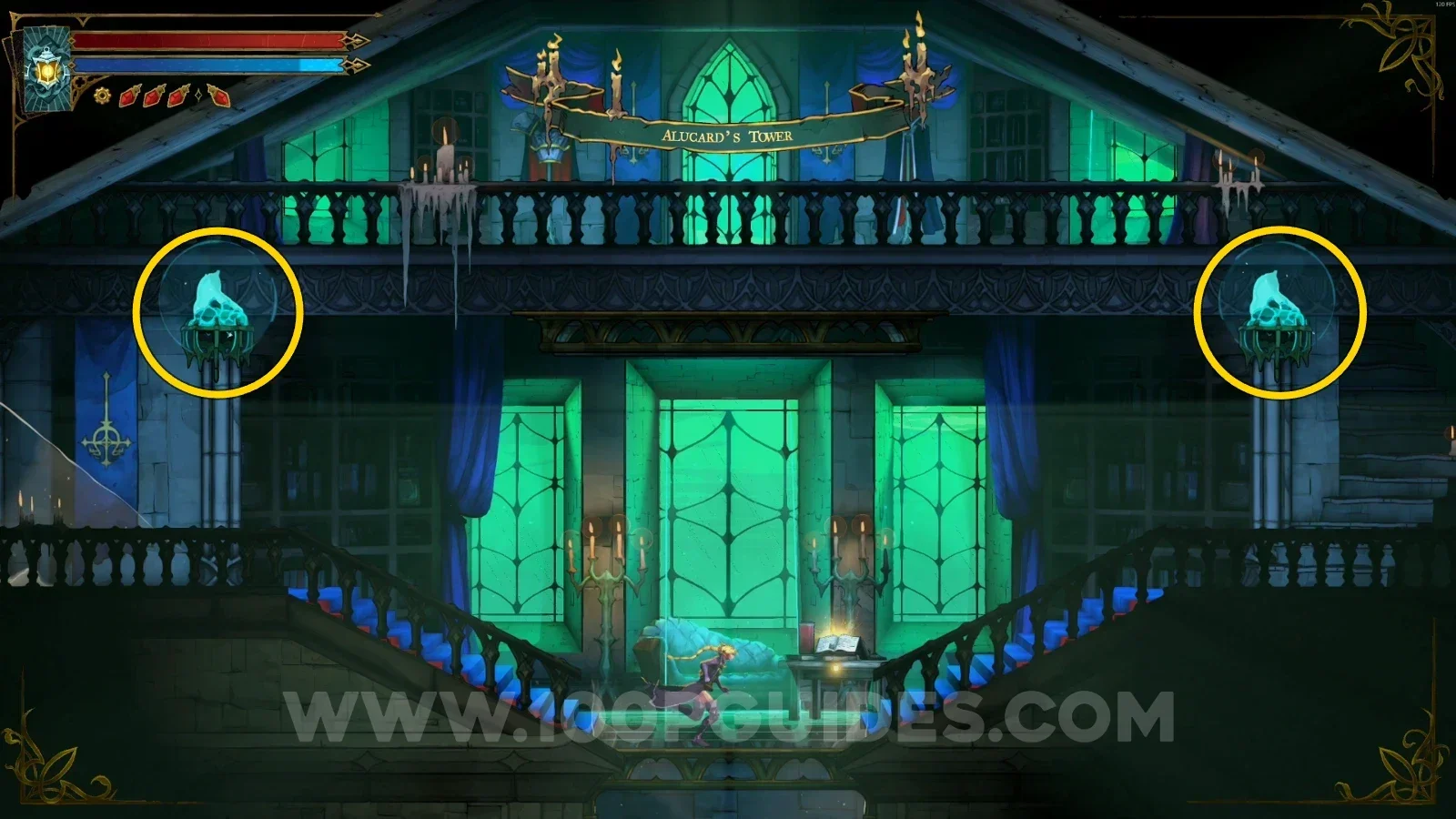 Castlevania Belmonts Curse Alucard's Tower: destroying a blue flame in the room with the weapon