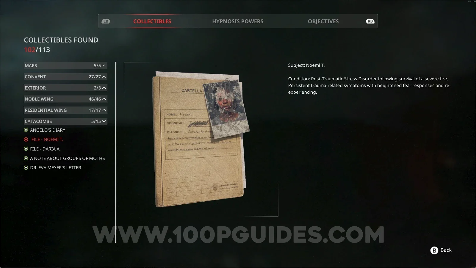 Remothered: Red Nuns Legacy Catacombs #5: File Noemi T. collectible