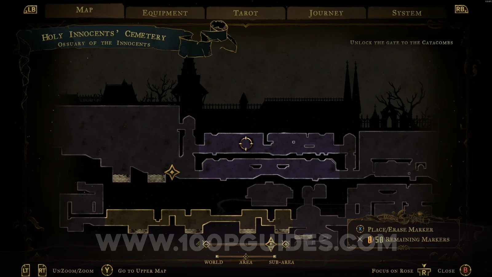 Castlevania Belmonts Curse Holy Innocents' Cemetery map marking the Haunted Coffin #3 location