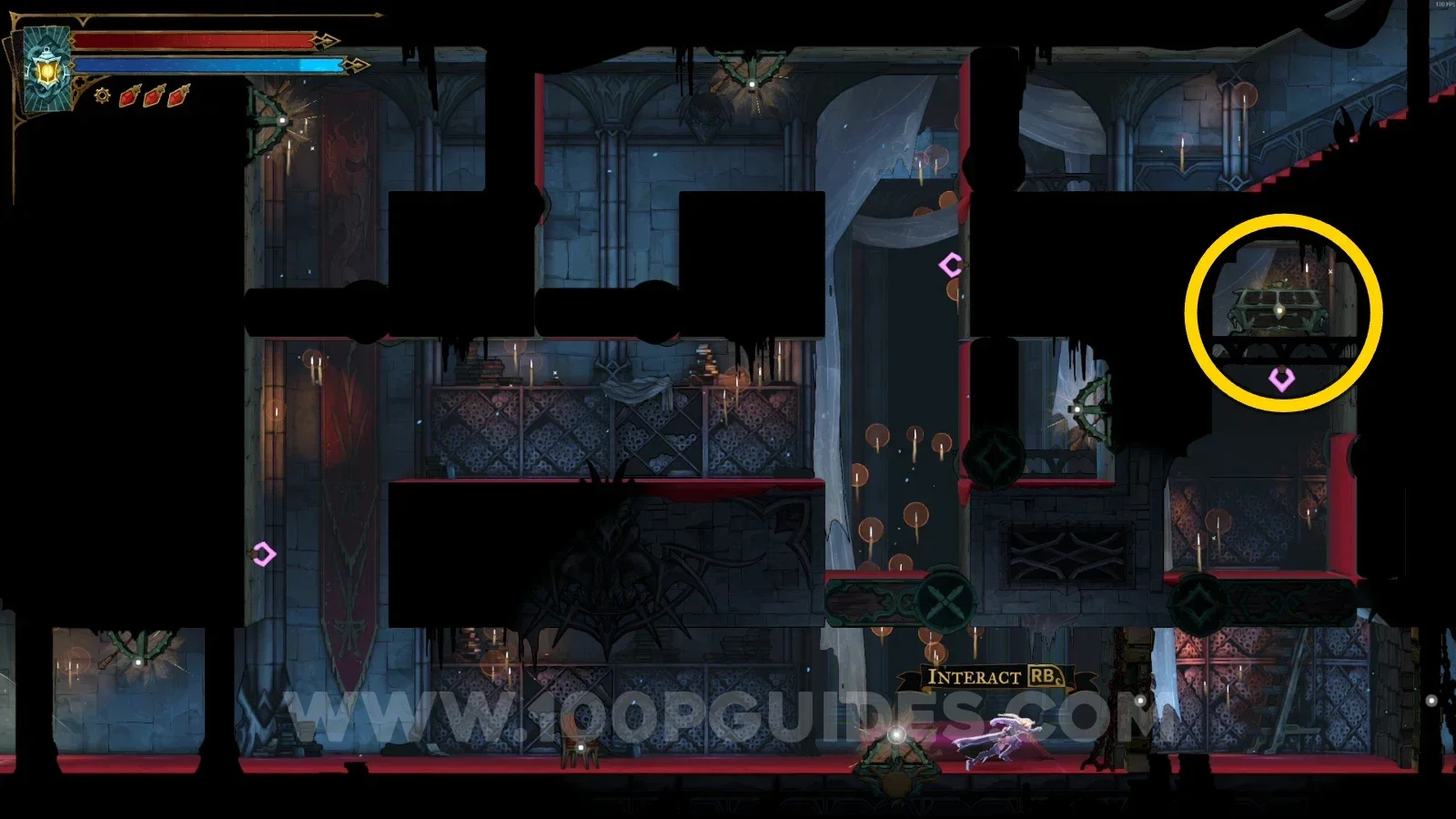 Castlevania Belmonts Curse Grand Hall: the chest containing Relic #1, the Blood Vial