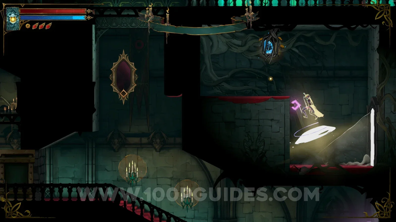Castlevania Belmonts Curse Entrance Corridor: Wise Heart Fragment #1 at the top of the new area