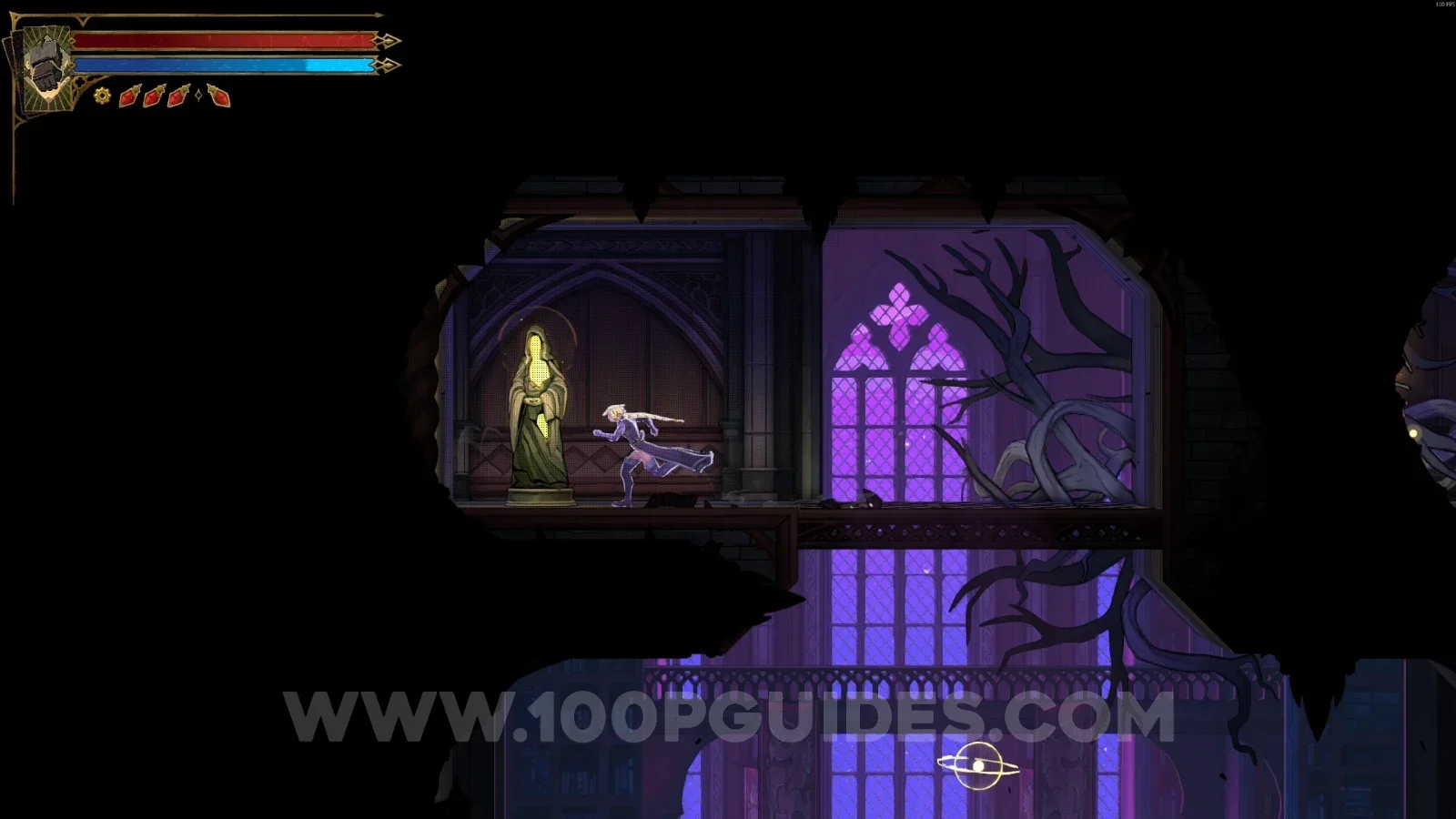 Castlevania Belmont's Curse Library Foyer: XP Statue #1 inside the secret room behind the left wall