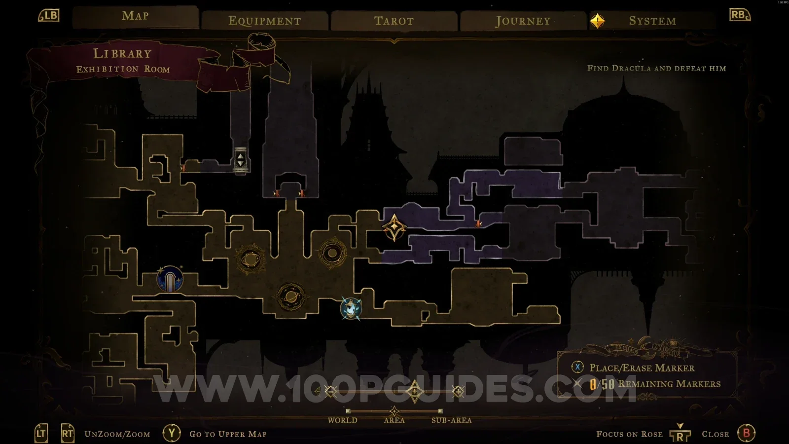 Castlevania Belmont's Curse Exhibition Room: map location of Mirror Of Life #2