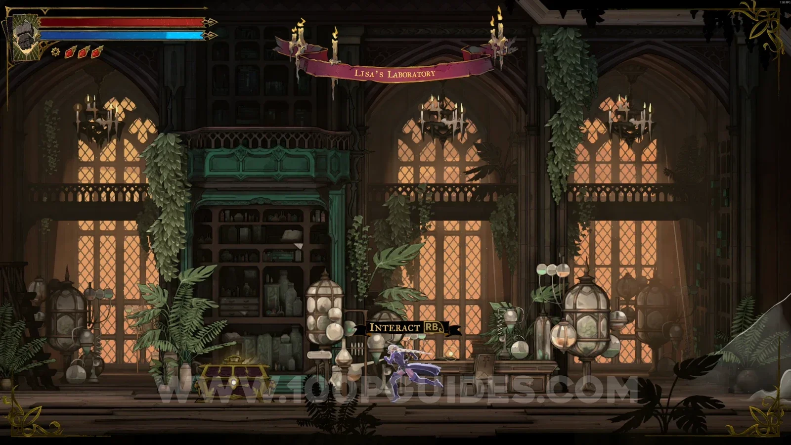 Castlevania Belmonts Curse Library: the chest with the Durandal at the end of the path