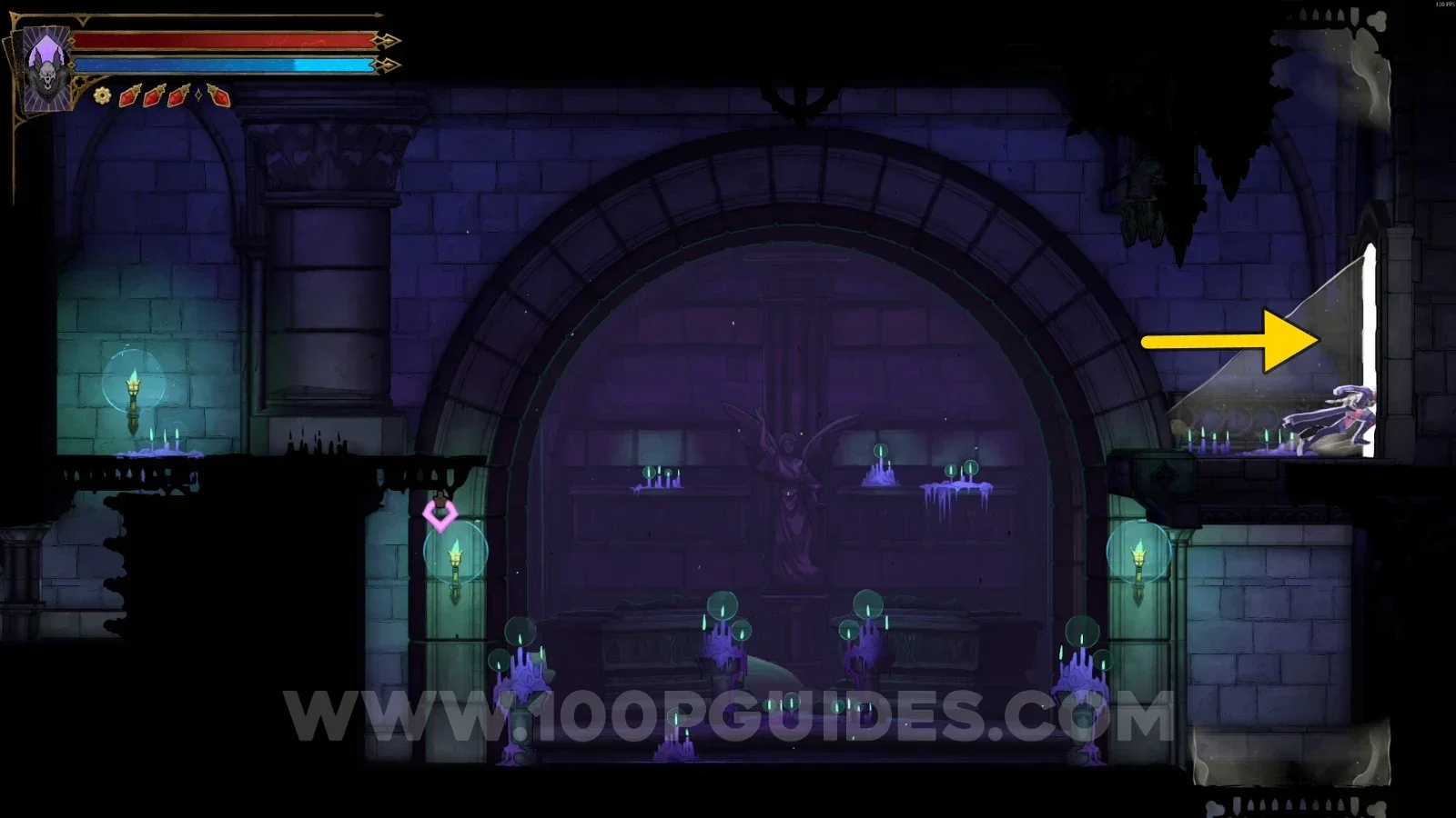 Castlevania Belmonts Curse Reliquary: heading right past the spike area