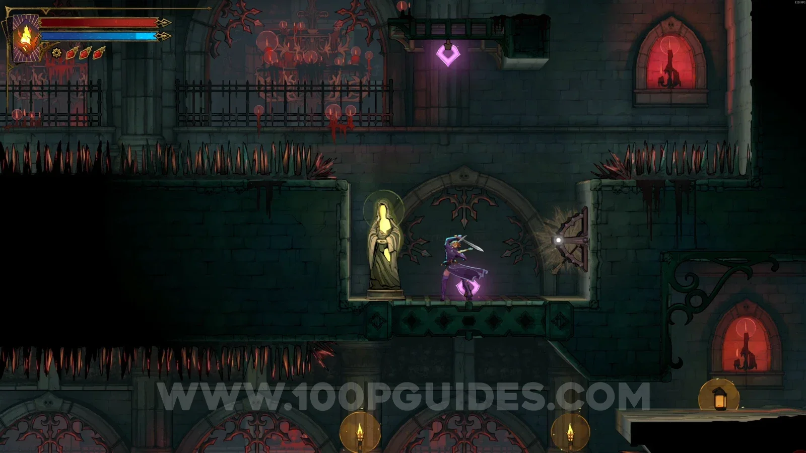 Castlevania Belmonts Curse Sepulcher Of The Knight: XP Statue #30 in the marked area